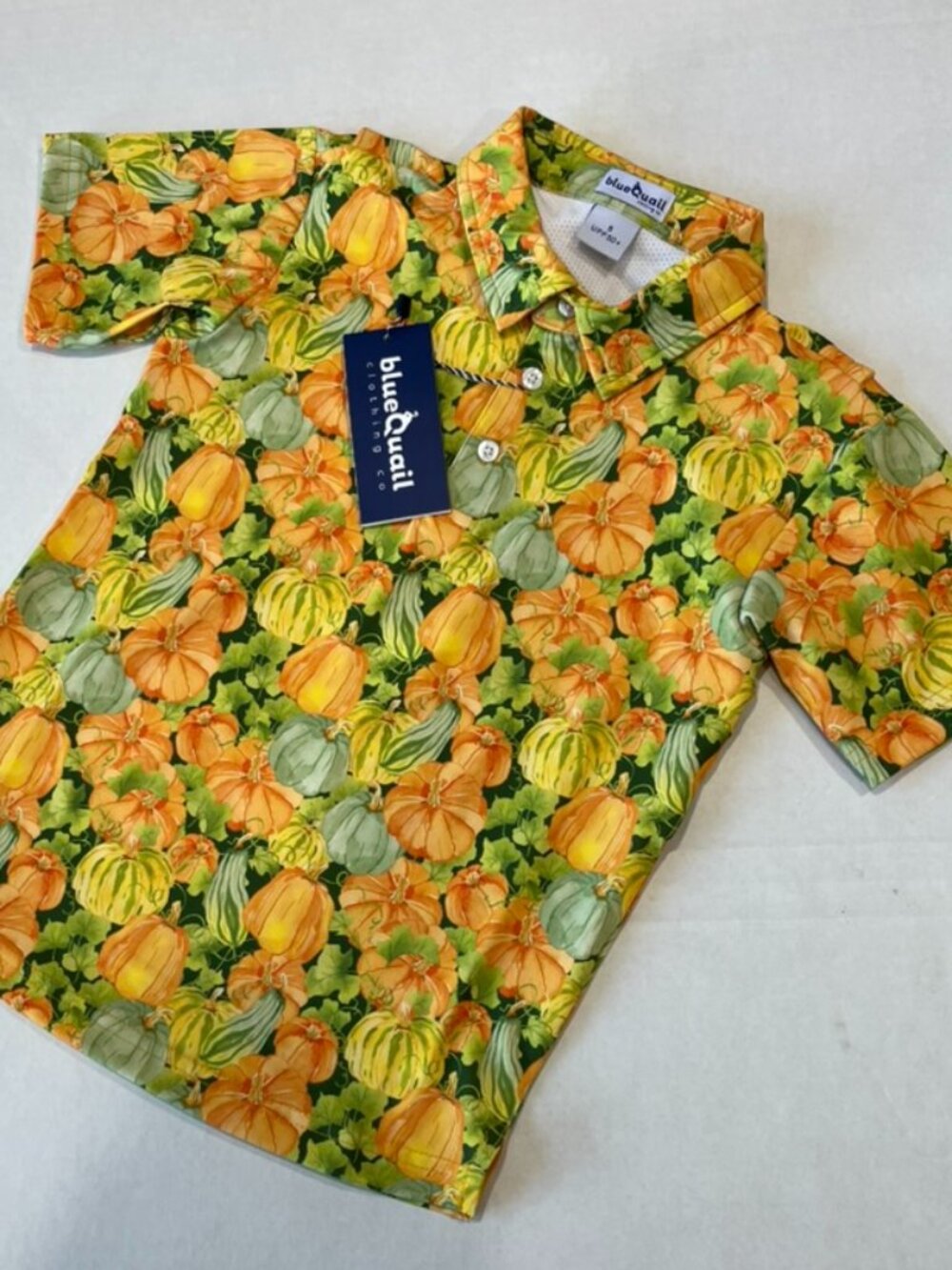 Boy - 5, 6, 7 - NWT Blue Quail Pumpkin Camo Polo Shirt
